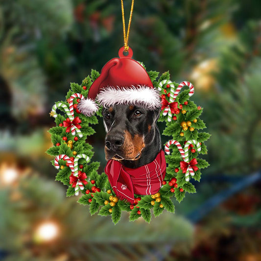 Ornament- Doberman-Xmas Bandana Hanging Ornament, Happy Christmas Ornament, Car Ornament - Best gifts your whole family