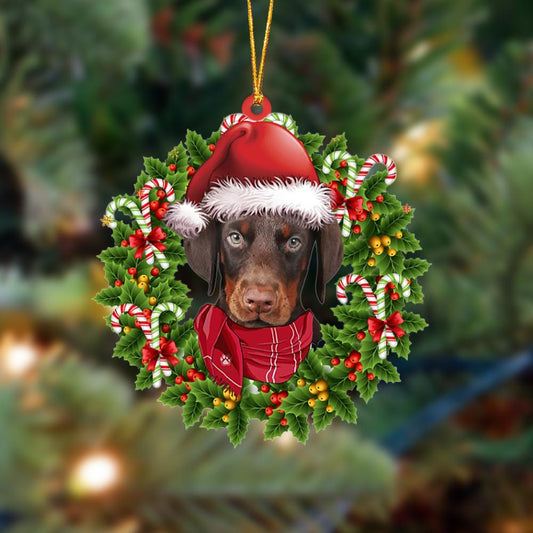 Ornament- Dobermann-Xmas Bandana Hanging Ornament, Happy Christmas Ornament, Car Ornament - Best gifts your whole family