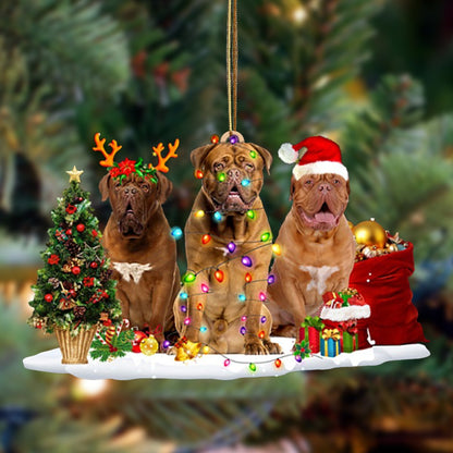 Ornament- Dogue De Bordeaux-Christmas Dog Friends Hanging Ornament, Happy Christmas Ornament, Car Ornament - Best gifts your whole family