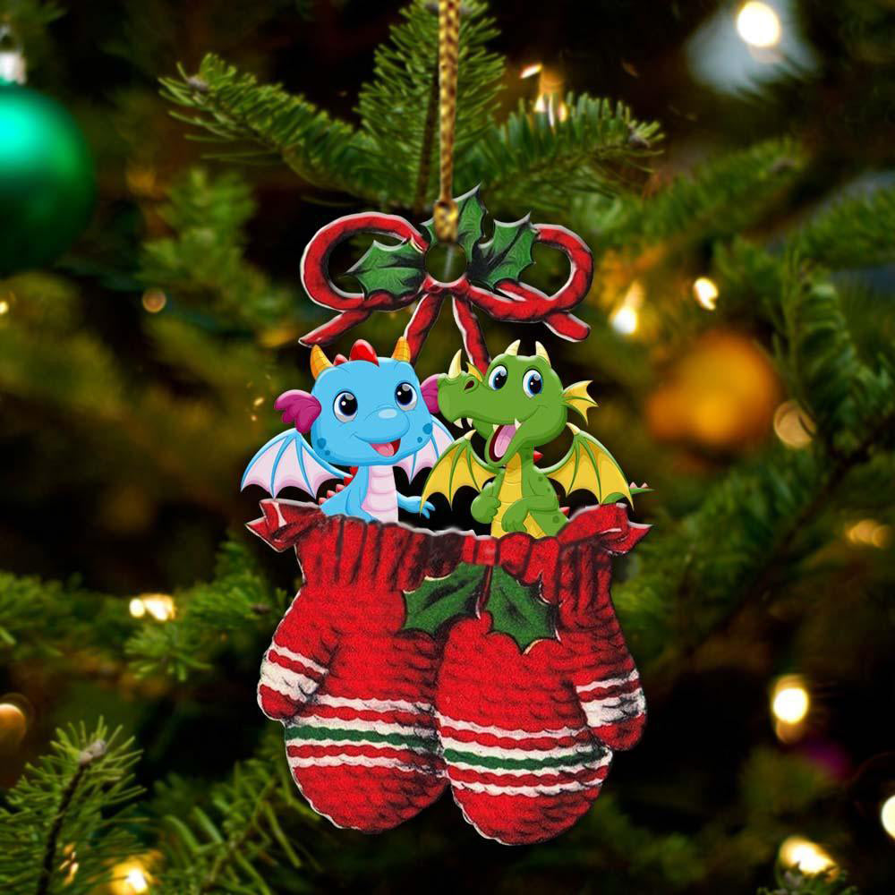Ornament- Dragons Inside Your Gloves Christmas Holiday-Two Sided Ornament, Christmas Ornament, Car Ornament - Best gifts your whole family