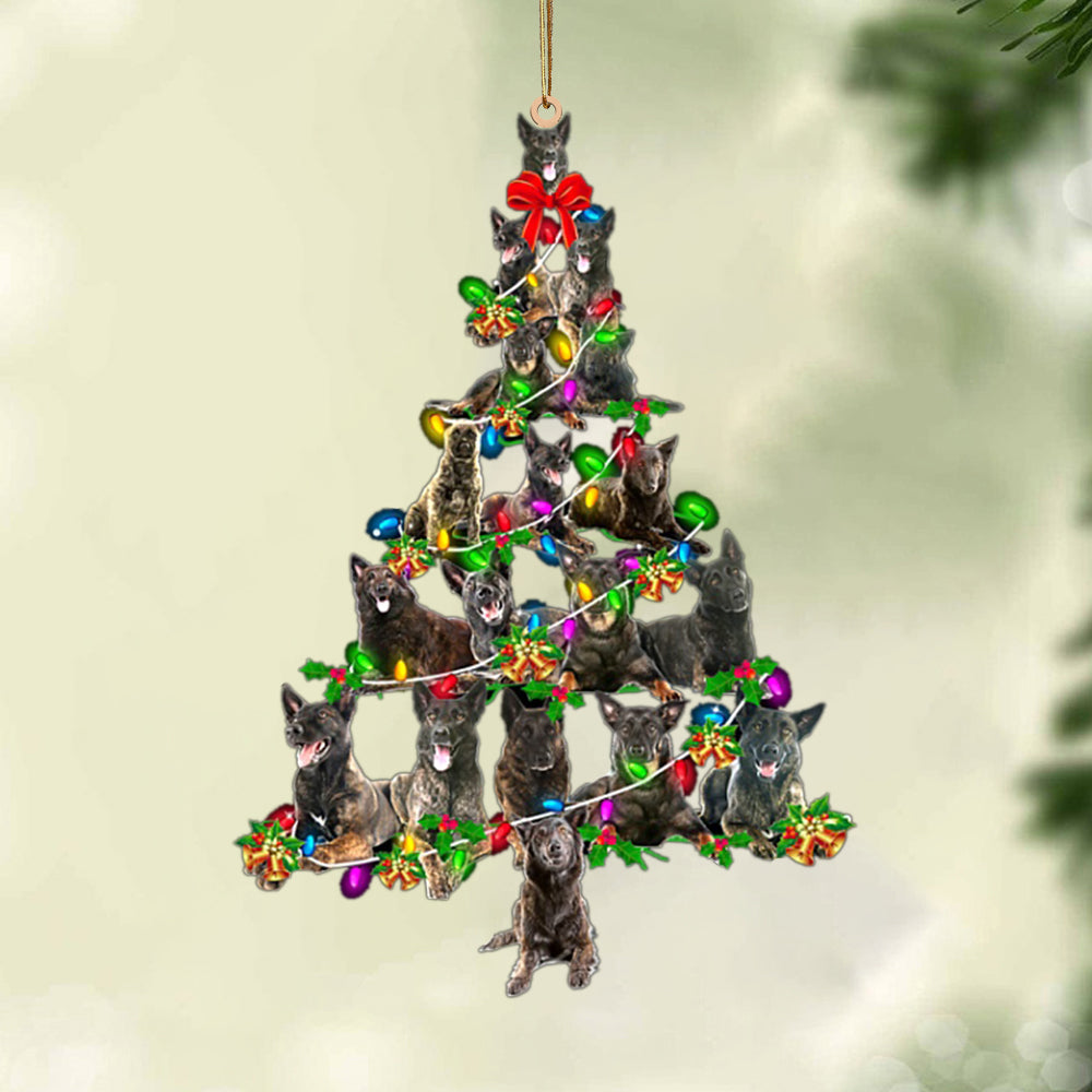 Ornament- Dutch Shepherd-Christmas Tree Lights-Two Sided Ornament, Happy Christmas Ornament, Car Ornament - Best gifts your whole family