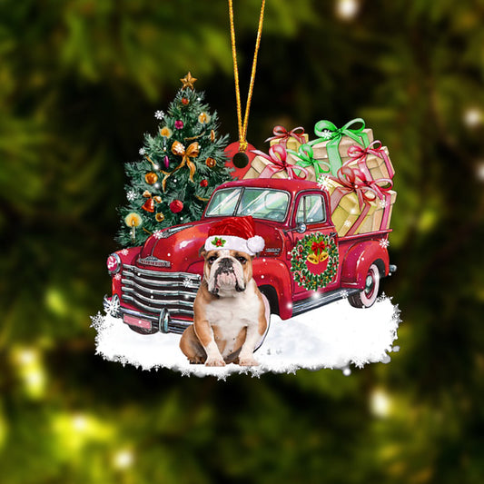 Ornament- English Bulldog Christmas Hanging Ornament Dog Ornament, Car Ornament, Christmas Ornament - Best gifts your whole family