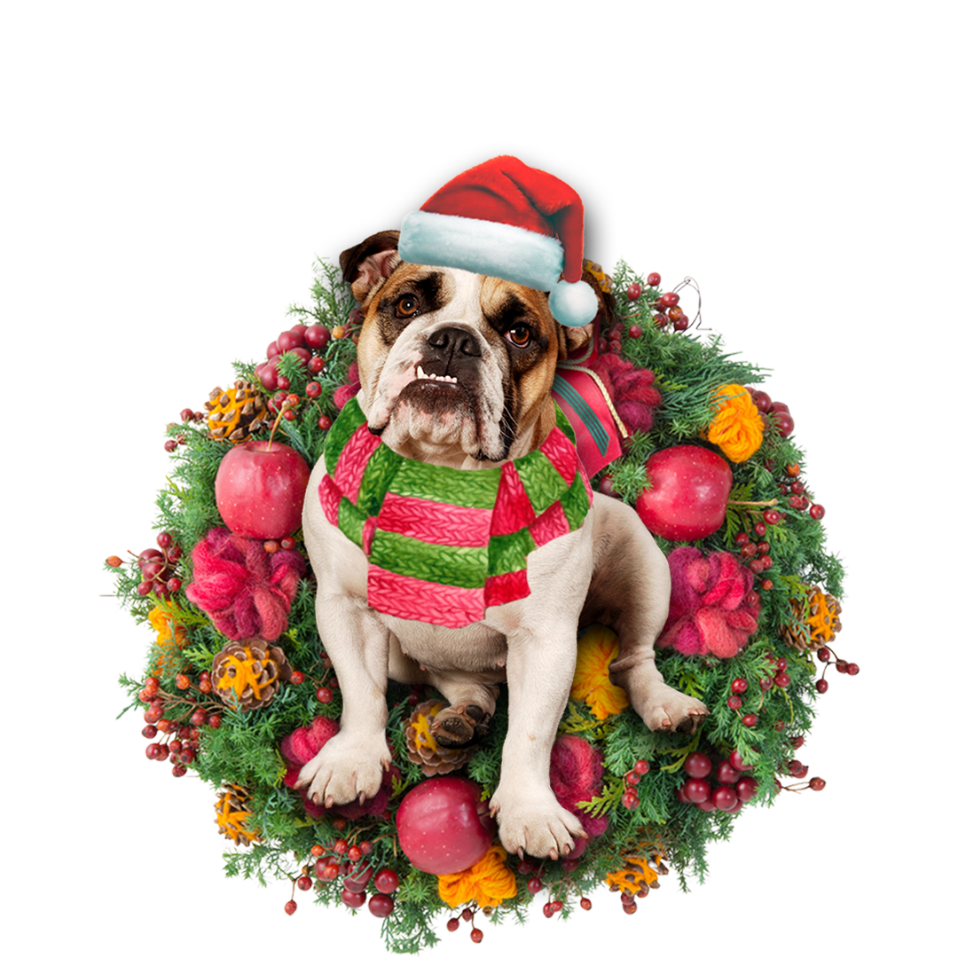 Ornament- English Bulldog Christmas Ornament, Happy Christmas Ornament, Car Ornament - Best gifts your whole family
