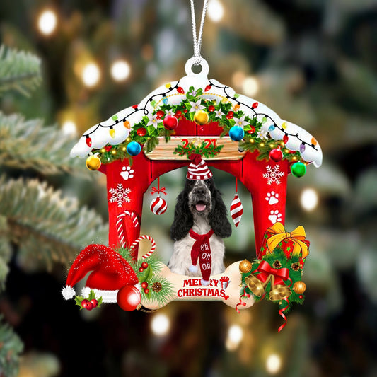 Ornament- English Cocker Spaniel 1-Christmas House Two Sided Ornament, Happy Christmas Ornament, Car Ornament - Best gifts your whole family