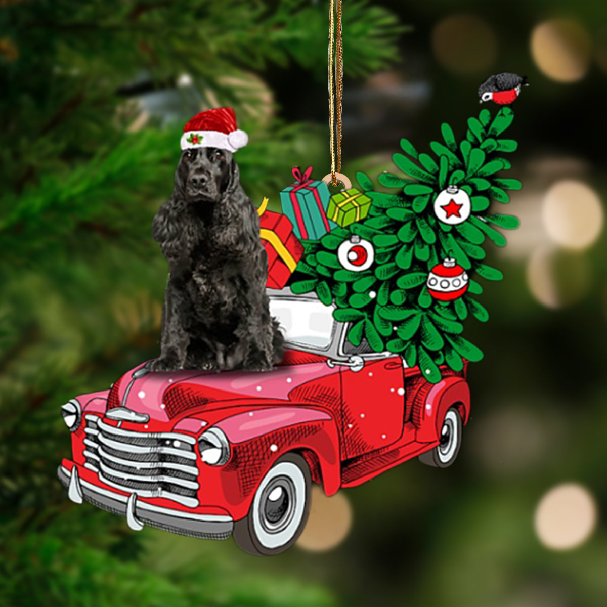 Ornament- English Cocker Spaniel 1-Pine Truck Hanging Ornament, Happy Christmas Ornament, Car Ornament - Best gifts your whole family