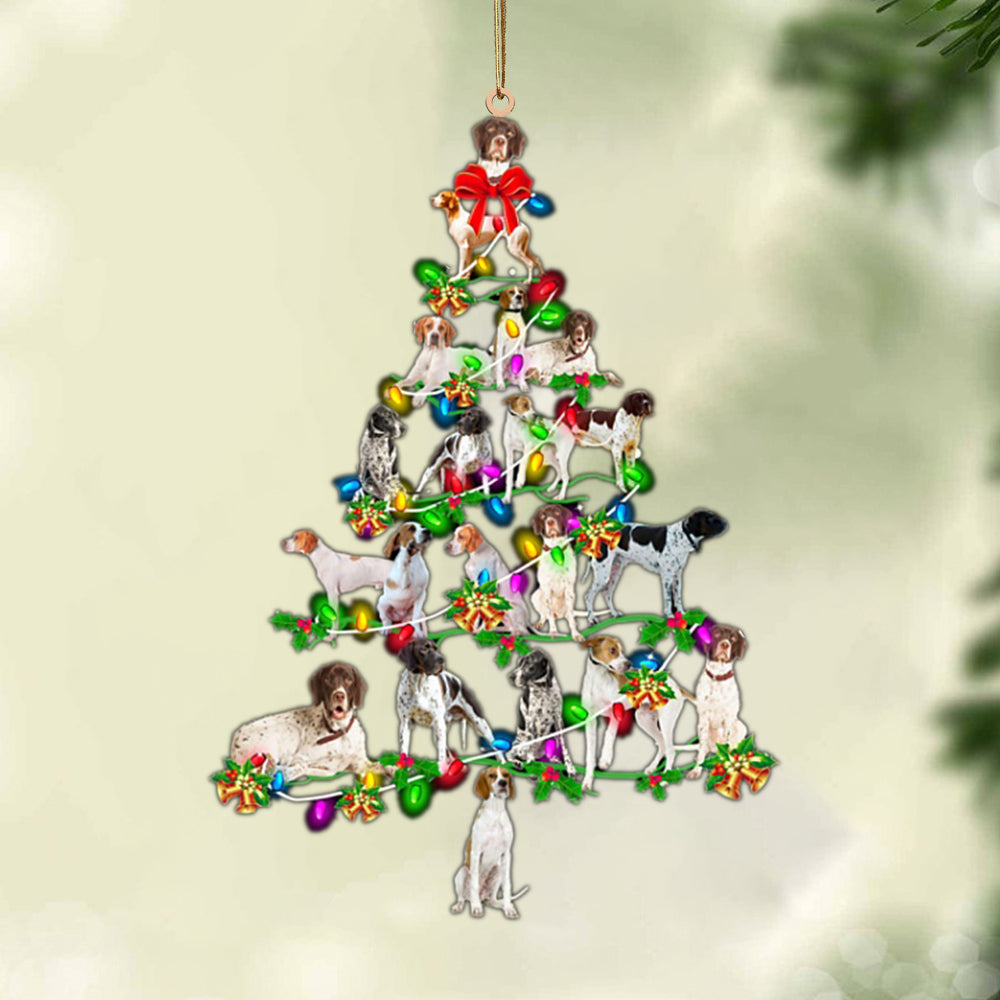 Ornament- English Pointer-Christmas Tree Lights-Two Sided Ornament, Happy Christmas Ornament, Car Ornament - Best gifts your whole family