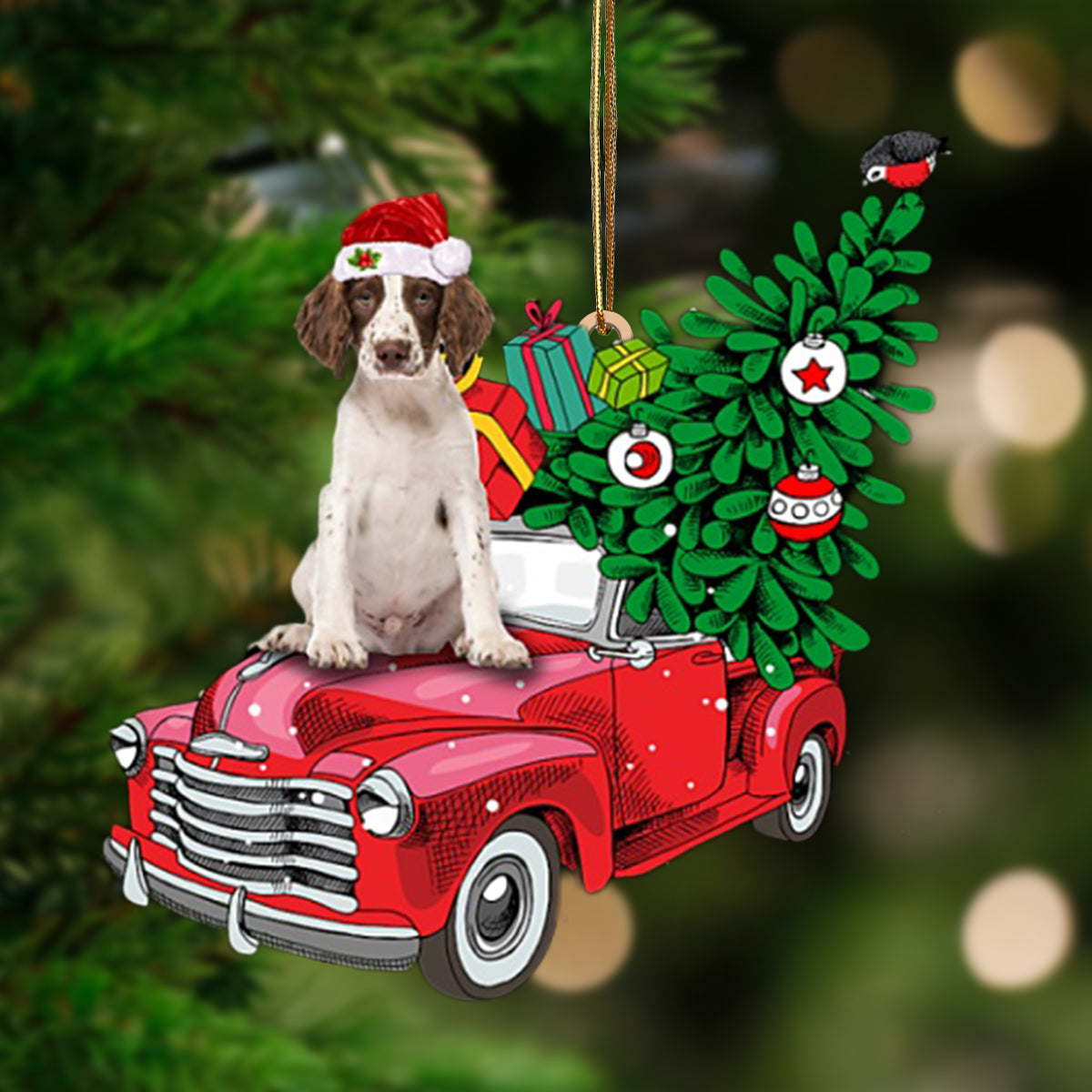 Ornament- English Springer Spaniel 1-Pine Truck Hanging Ornament, Happy Christmas Ornament, Car Ornament - Best gifts your whole family