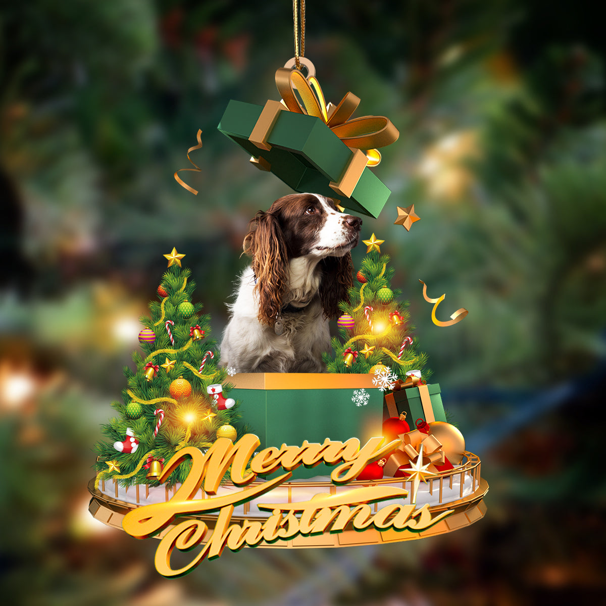 Ornament- English Springer Spaniel-Christmas Gifts&dogs Hanging Ornament, Christmas Ornament, Car Ornament - Best gifts your whole family