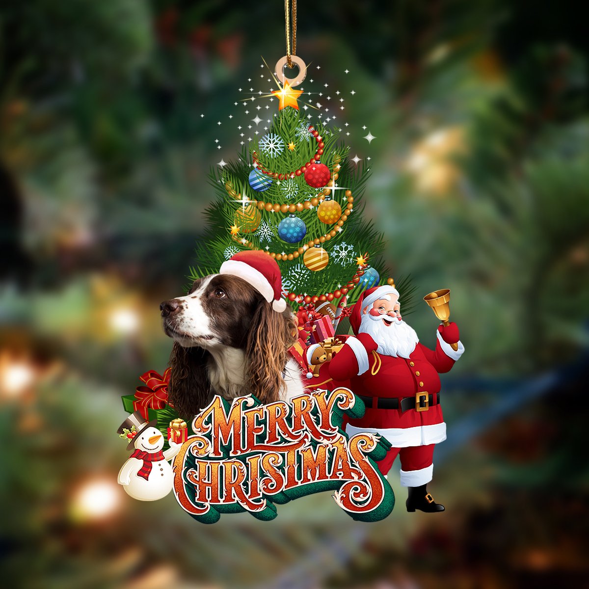 Ornament- English Springer Spaniel-Christmas Tree&Dog Hanging Ornament, Christmas Ornament, Car Ornament - Best gifts your whole family