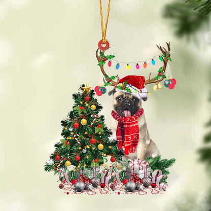 Ornament- FAWN Pug 1-Christmas Tree Gift Hanging Ornament, Happy Christmas Ornament, Car Ornament - Best gifts your whole family