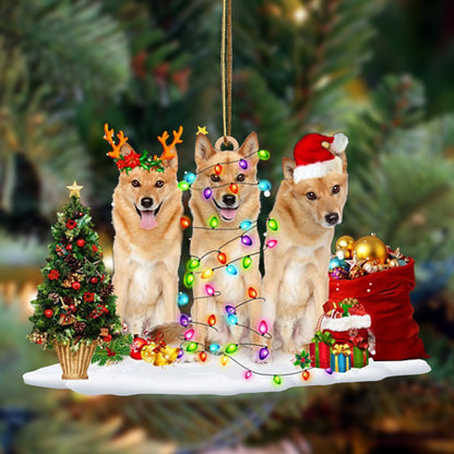 Ornament- Finnish Spitz-Christmas Dog Friends Hanging Ornament, Happy Christmas Ornament, Car Ornament - Best gifts your whole family