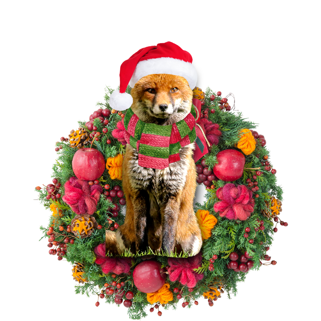 Ornament- Fox Christmas Ornament, Happy Christmas Ornament, Car Ornament - Best gifts your whole family