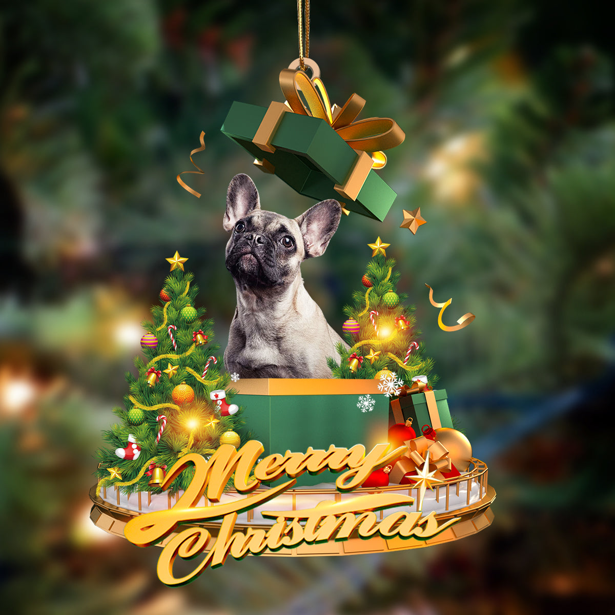 Ornament- French Bulldog-Christmas Gifts&dogs Hanging Ornament, Happy Christmas Ornament, Car Ornament - Best gifts your whole family