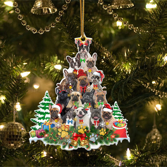 Ornament- French Bulldog Full The Christmas Tree-Two Sided Ornament, Happy Christmas Ornament, Car Ornament - Best gifts your whole family