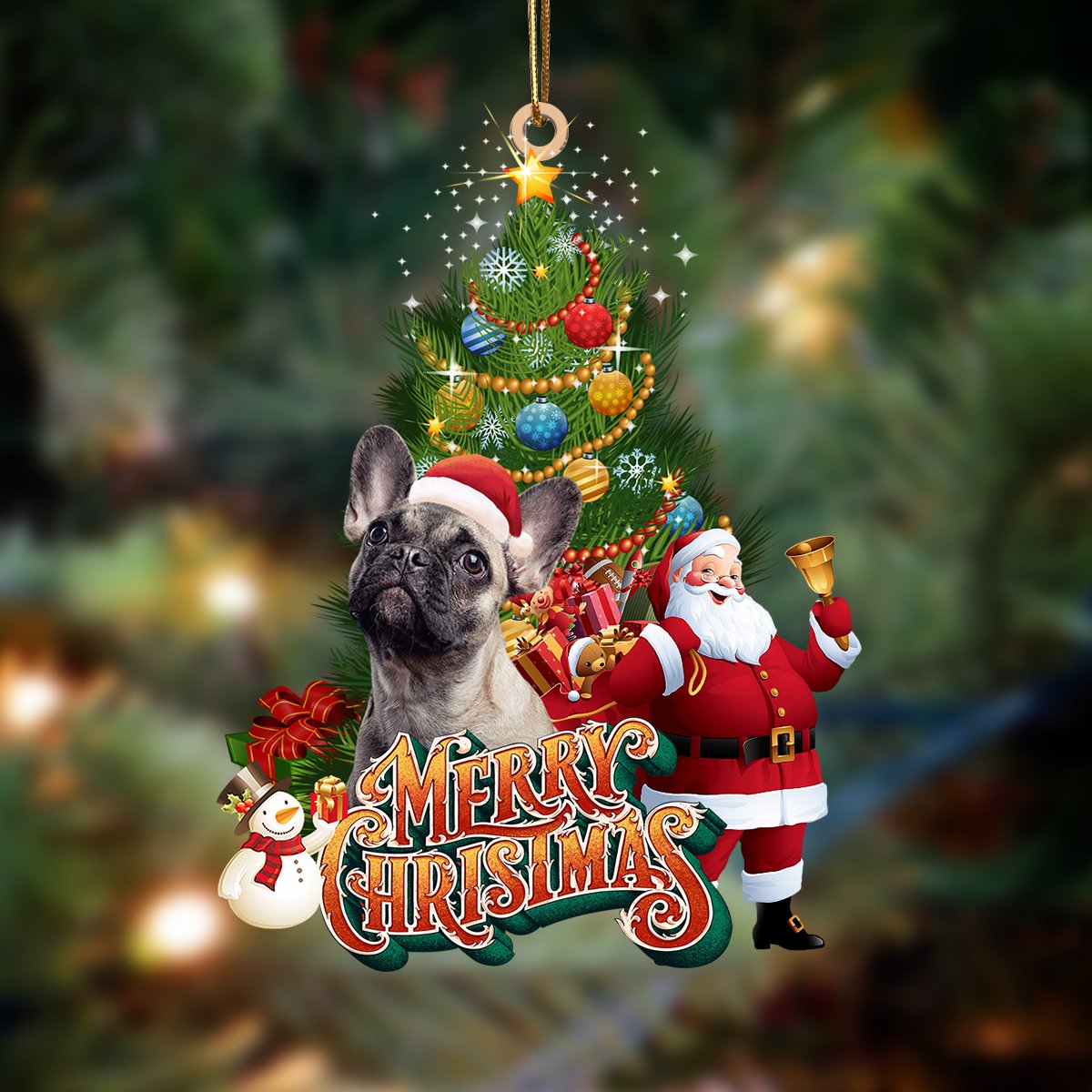 Ornament- French Bulldog1-Christmas Tree&Dog Hanging Ornament, Happy Christmas Ornament, Car Ornament - Best gifts your whole family