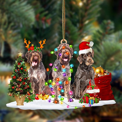 Ornament- German Wirehaired Pointer-Christmas Dog Friends Hanging Ornament, Christmas Ornament, Car Ornament - Best gifts your whole family