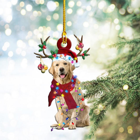 Ornament- Golden Retriever Christmas Shape Ornament, Happy Christmas Ornament, Car Ornament - Best gifts your whole family