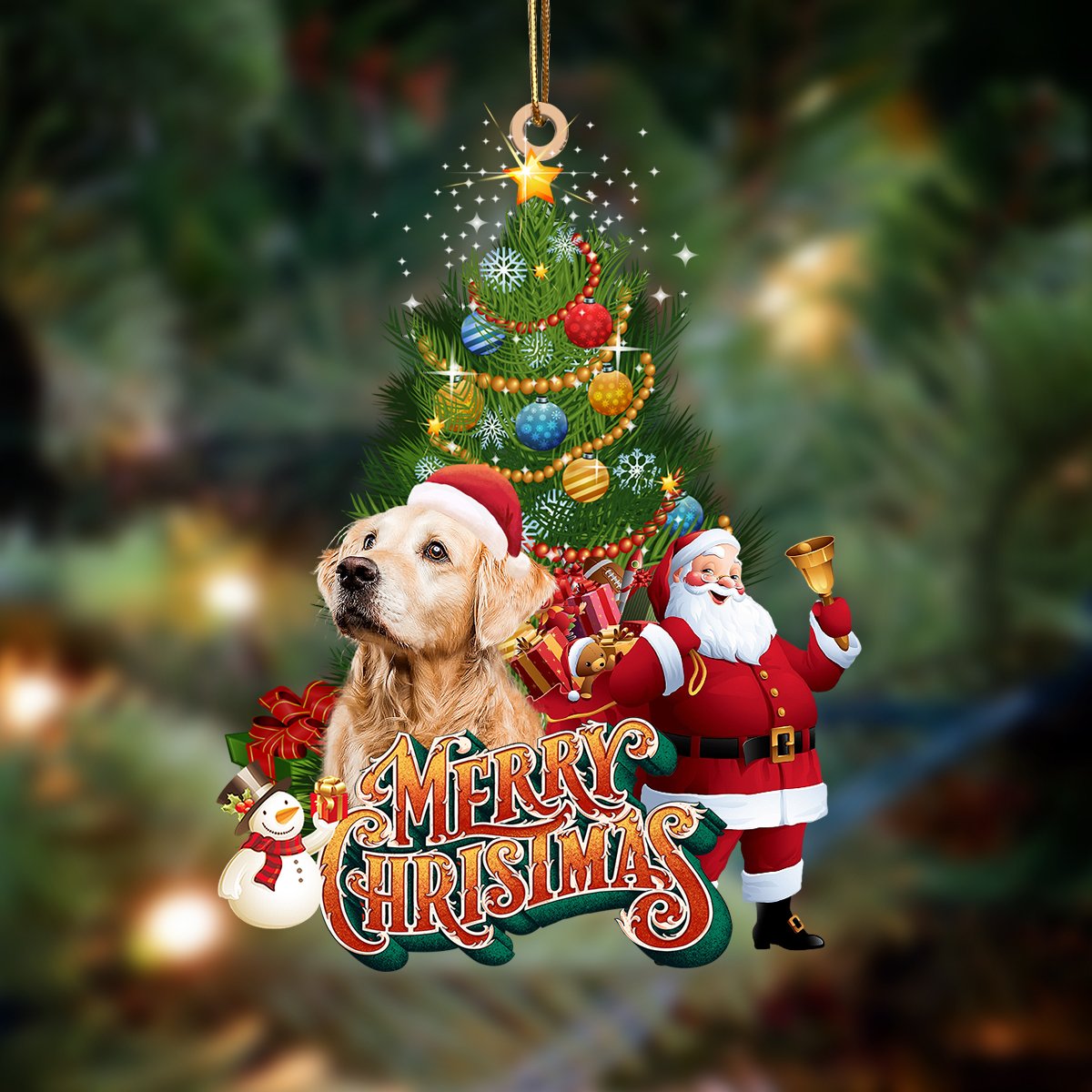 Ornament- Golden Retriever-Christmas Tree&Dog Hanging Ornament, Happy Christmas Ornament, Car Ornament - Best gifts your whole family