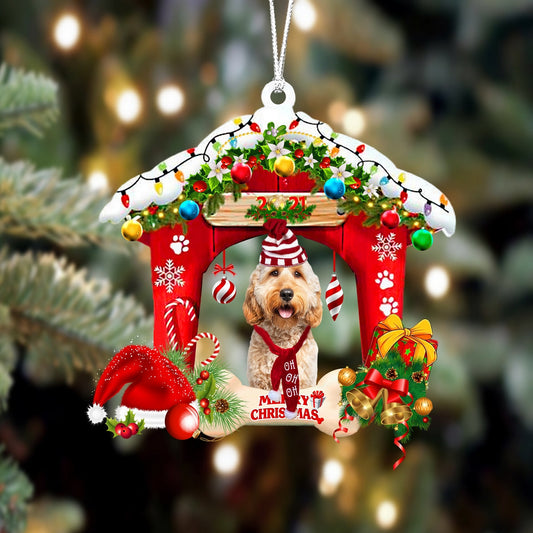 Ornament- Goldendoodle 2-Christmas House Two Sided Ornament, Happy Christmas Ornament, Car Ornament - Best gifts your whole family