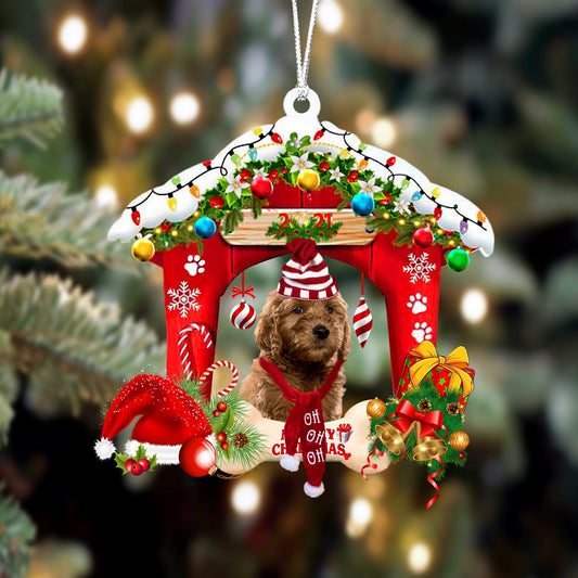 Ornament- Goldendoodle-Christmas House Two Sided Ornament, Happy Christmas Ornament, Car Ornament - Best gifts your whole family