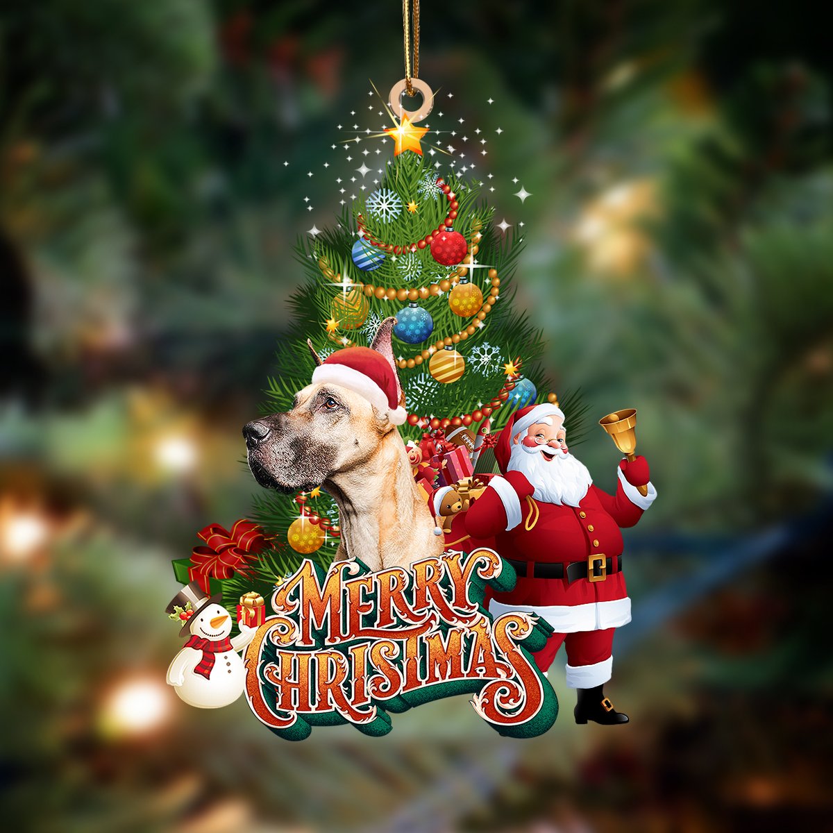 Ornament- Great Dane-Christmas Tree&Dog Hanging Ornament, Happy Christmas Ornament, Car Ornament - Best gifts your whole family