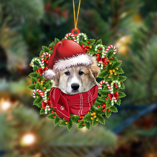 Ornament- Great Pyrenees 1-Xmas Bandana Hanging Ornament, Happy Christmas Ornament, Car Ornament - Best gifts your whole family