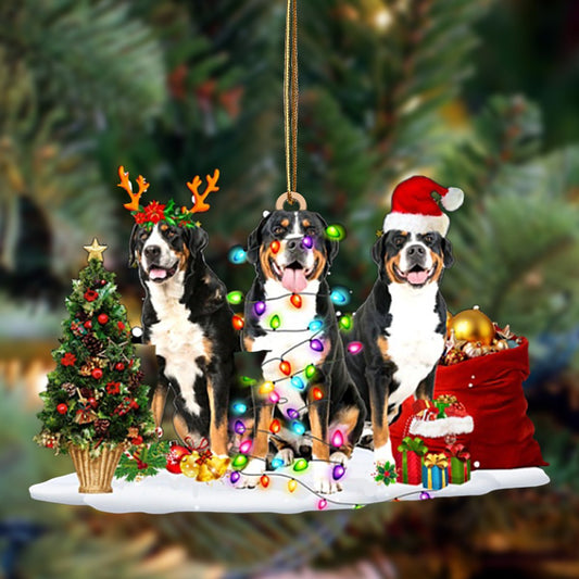 Ornament- Greater Swiss Mountain Dog-Christmas Dog Friends Hanging Ornament, Christmas Ornament, Car Ornament - Best gifts your whole family