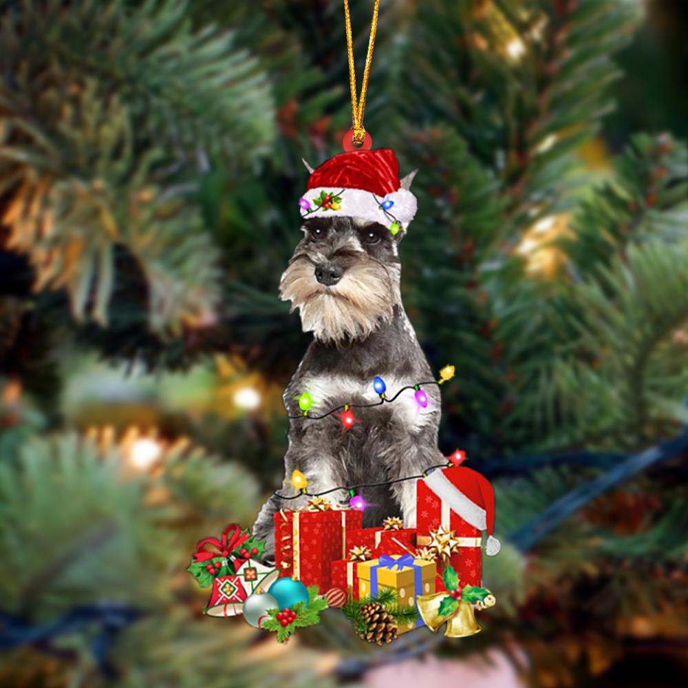 Ornament- GREY Miniature Schnauzer-Dog Be Christmas Tree Hanging Ornament, Christmas Ornament, Car Ornament - Best gifts your whole family