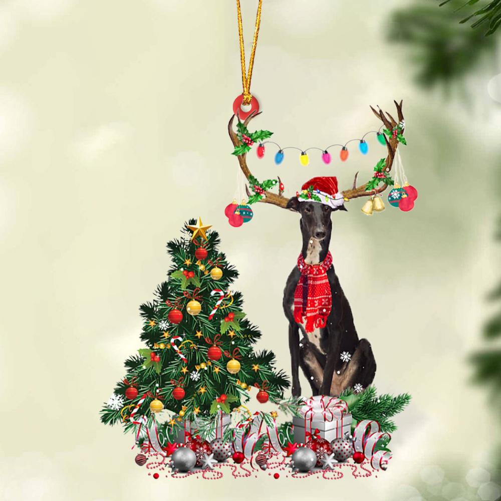 Ornament- Greyhound 1-Christmas Tree Gift Hanging Ornament, Happy Christmas Ornament, Car Ornament - Best gifts your whole family