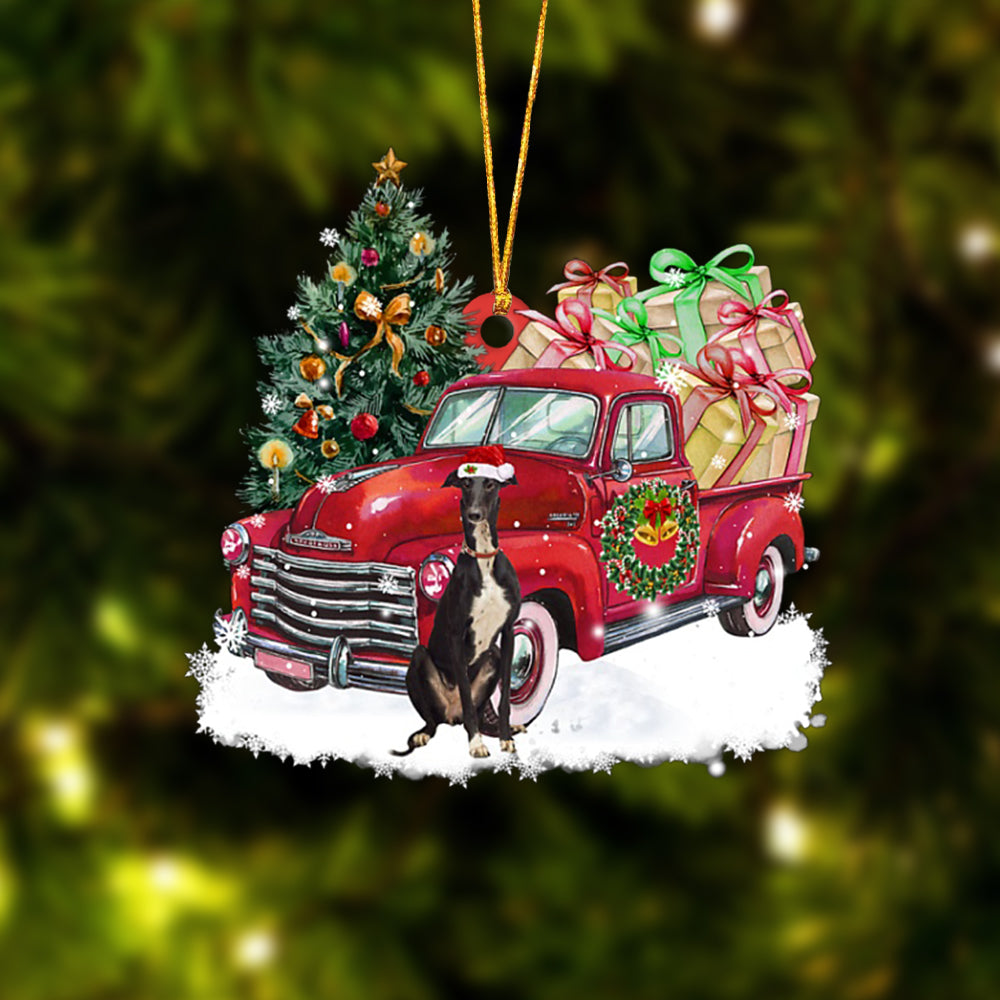 Ornament- Greyhound Christmas Hanging Ornament Dog Ornament, Car Ornament, Christmas Ornament - Best gifts your whole family