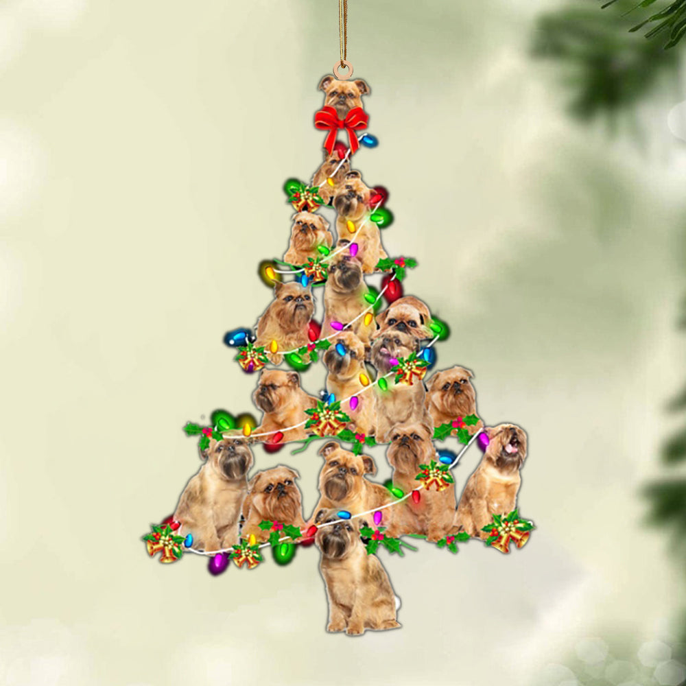 Ornament- Griffon Bruxellois-Christmas Tree Lights-Two Sided Ornament, Happy Christmas Ornament, Car Ornament - Best gifts your whole family