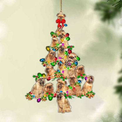 Ornament- Griffon Bruxellois-Christmas Tree Lights-Two Sided Ornament, Happy Christmas Ornament, Car Ornament - Best gifts your whole family