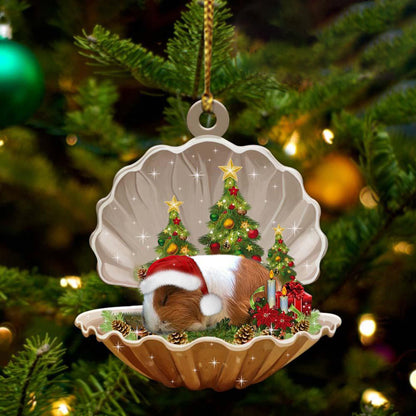 Ornament- Guinea Pig3-Sleeping Pearl in Christmas Two Sided Ornament, Happy Christmas Ornament, Car Ornament - Best gifts your whole family