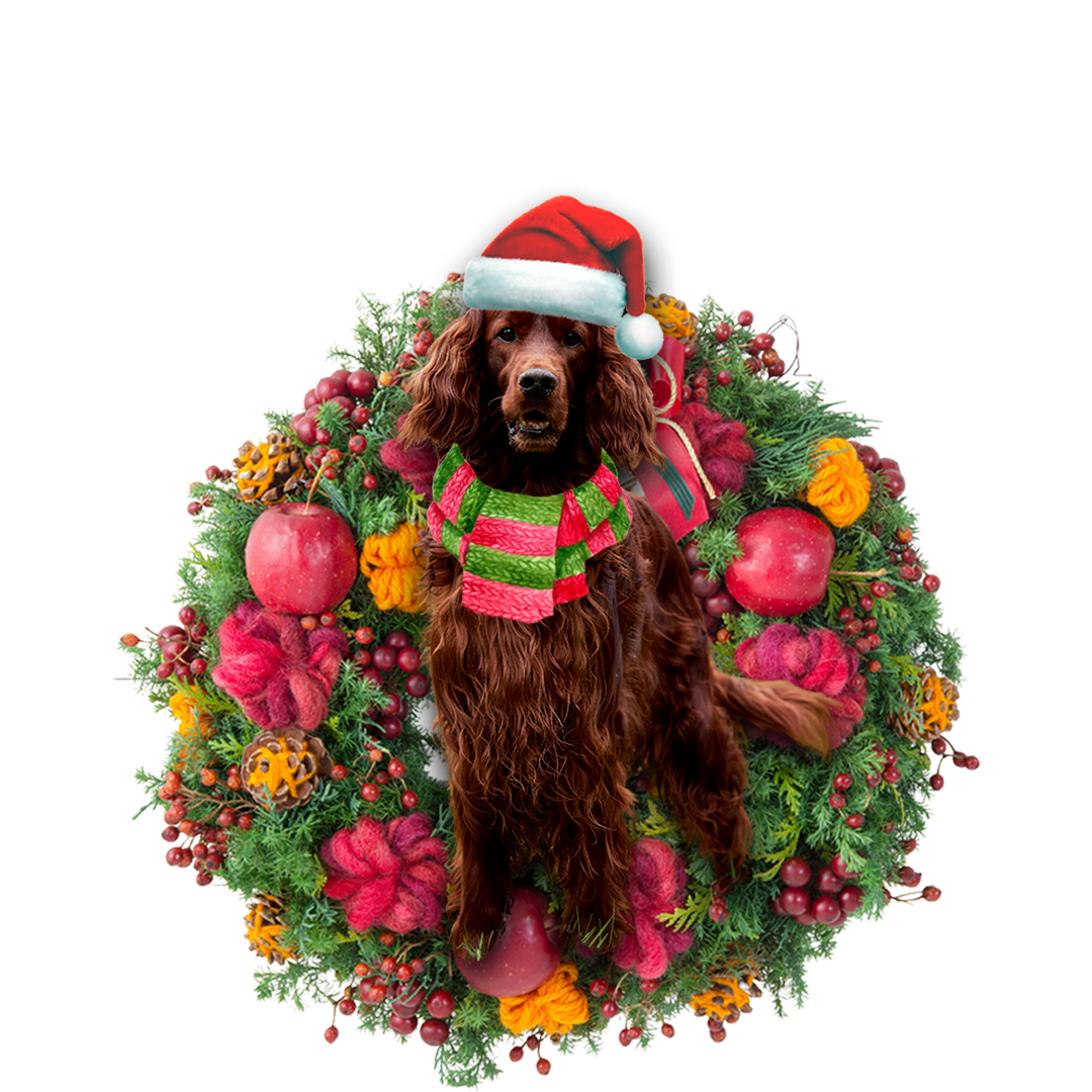Ornament- Irish Setter Christmas Ornament, Happy Christmas Ornament, Car Ornament - Best gifts your whole family
