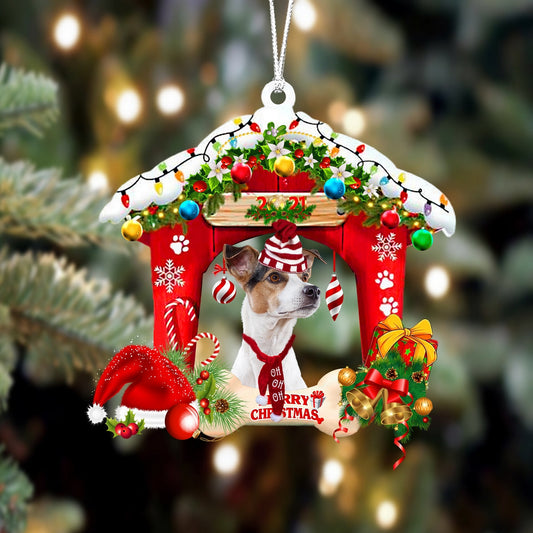Ornament- Jack Russel Terrier 5-Christmas House Two Sided Ornament, Happy Christmas Ornament, Car Ornament - Best gifts your whole family