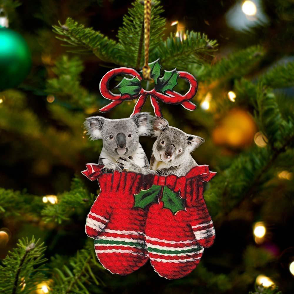 Ornament- Koala Inside Your Gloves Christmas Holiday-Two Sided Ornament, Christmas Ornament, Car Ornament - Best gifts your whole family