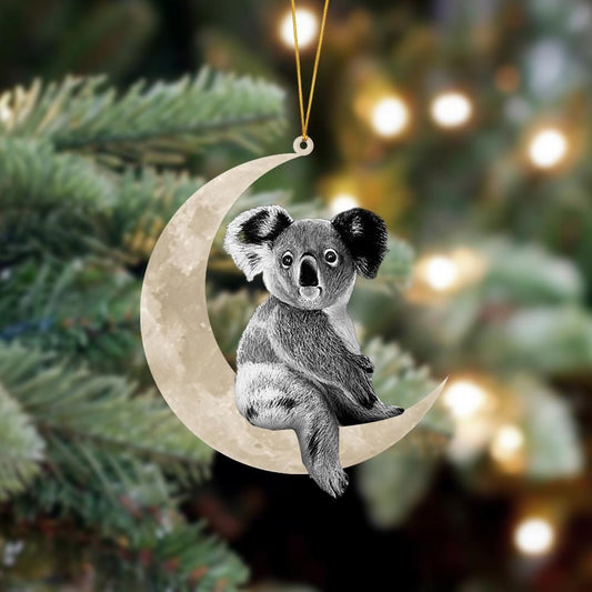 Ornament- Koala Sits On The Moon Hanging Ornament Dog Ornament, Car Ornament, Christmas Ornament - Best gifts your whole family