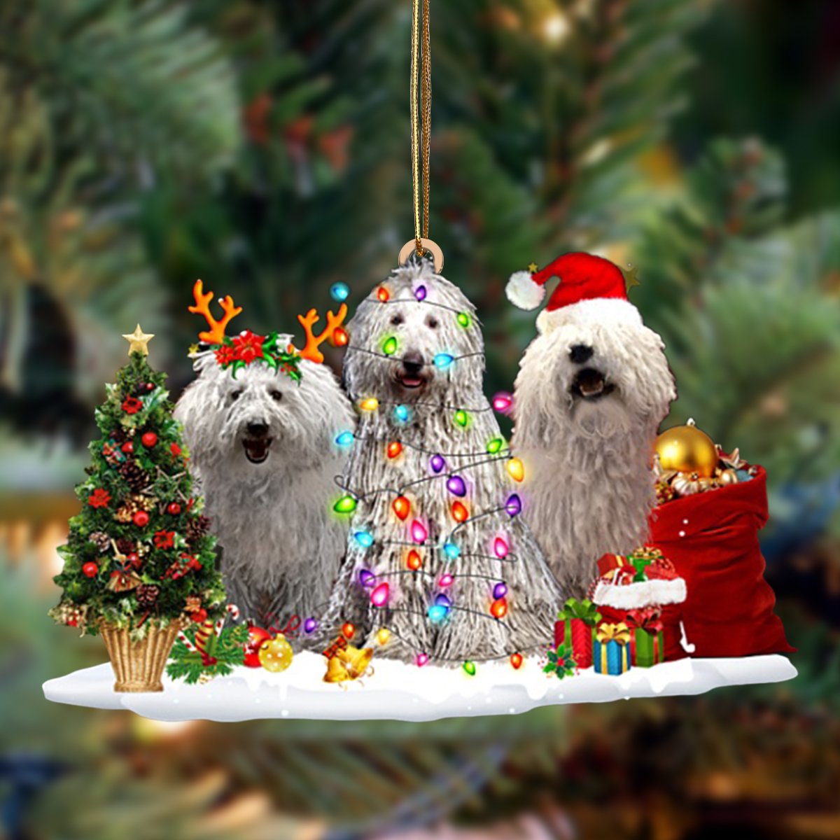 Ornament- Komondor-Christmas Dog Friends Hanging Ornament, Happy Christmas Ornament, Car Ornament - Best gifts your whole family