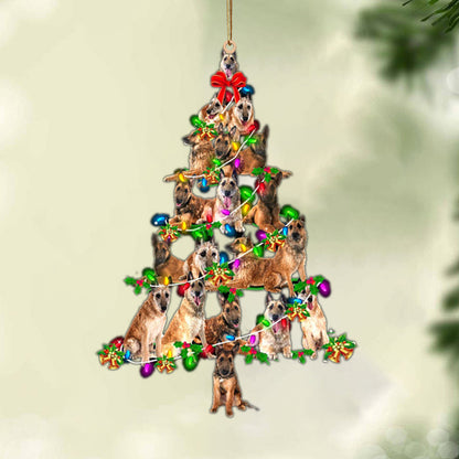 Ornament- Laekenois Dog-Christmas Tree Lights-Two Sided Ornament, Happy Christmas Ornament, Car Ornament - Best gifts your whole family