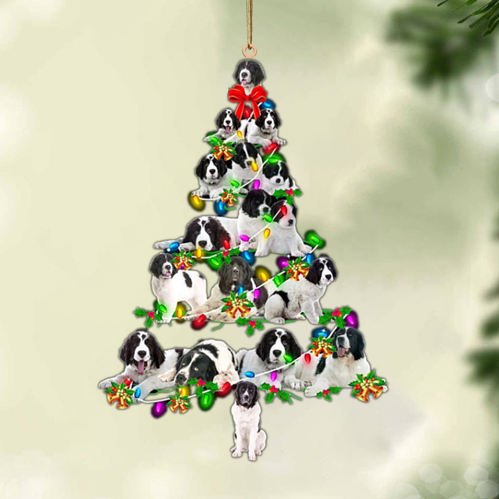 Ornament- Landseer-Christmas Tree Lights-Two Sided Ornament, Happy Christmas Ornament, Car Ornament - Best gifts your whole family
