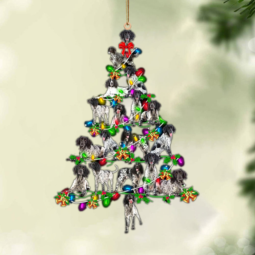 Ornament- Large Munsterlander-Christmas Tree Lights-Two Sided Ornament, Christmas Ornament, Car Ornament - Best gifts your whole family