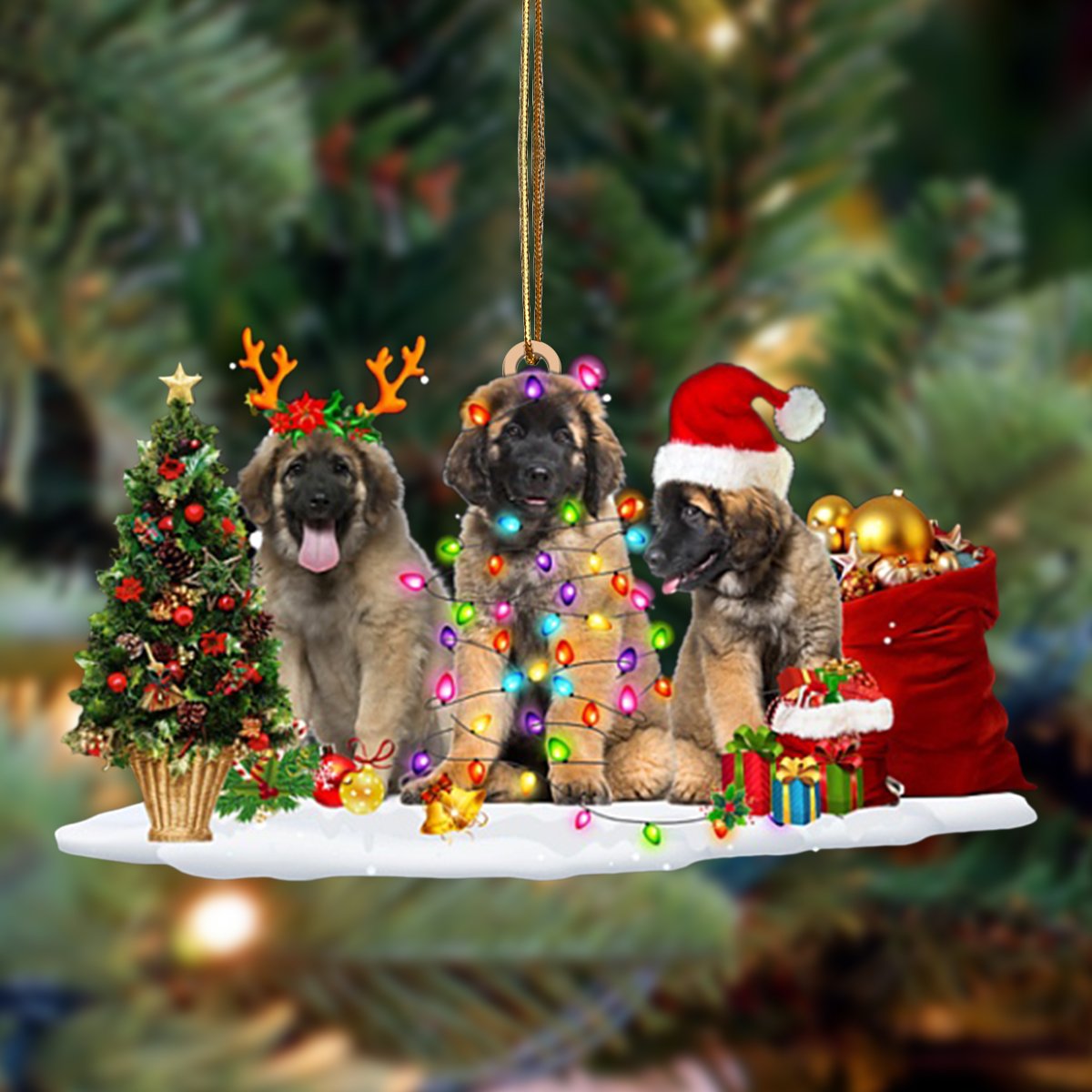 Ornament- Leonberger-Christmas Dog Friends Hanging Ornament, Happy Christmas Ornament, Car Ornament - Best gifts your whole family