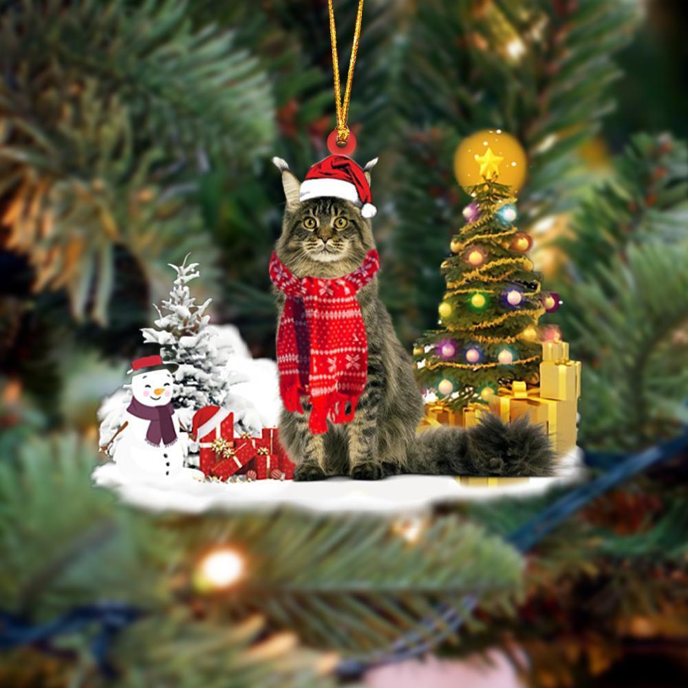 Ornament- Maine Coon Cat Christmas Ornament Dog Ornament, Car Ornament, Christmas Ornament - Best gifts your whole family