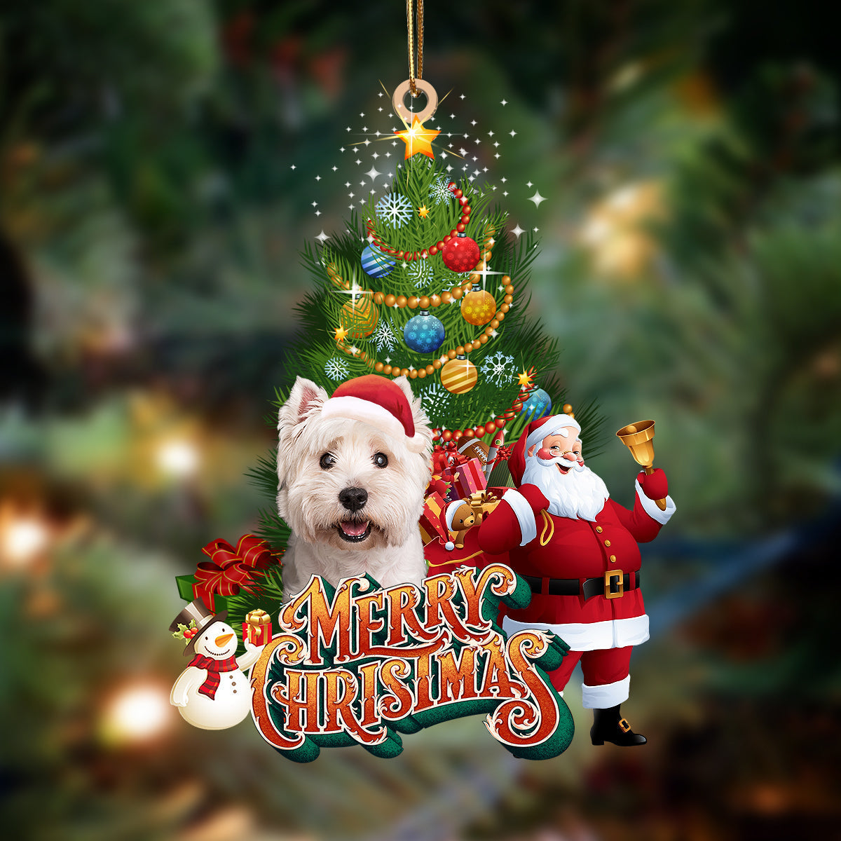 Ornament- Maltese 2-Christmas Tree&Dog Hanging Ornament, Happy Christmas Ornament, Car Ornament - Best gifts your whole family