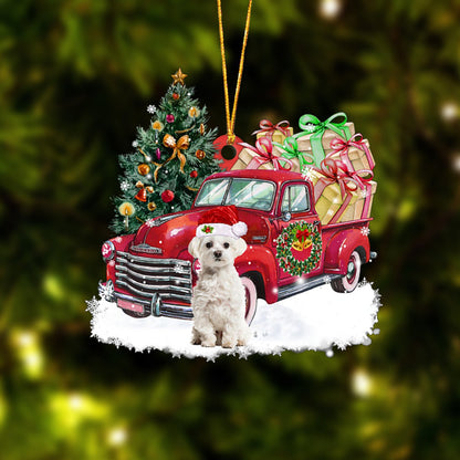 Ornament- Maltese Christmas Hanging Ornament Dog Ornament, Car Ornament, Christmas Ornament - Best gifts your whole family