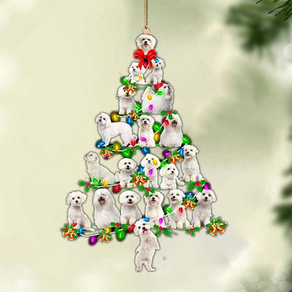 Ornament- Maltese-Christmas Tree Lights-Two Sided Ornament, Happy Christmas Ornament, Car Ornament - Best gifts your whole family