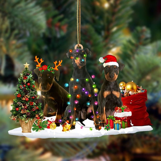 Ornament- Manchester Terrier-Christmas Dog Friends Hanging Ornament, Happy Christmas Ornament, Car Ornament - Best gifts your whole family