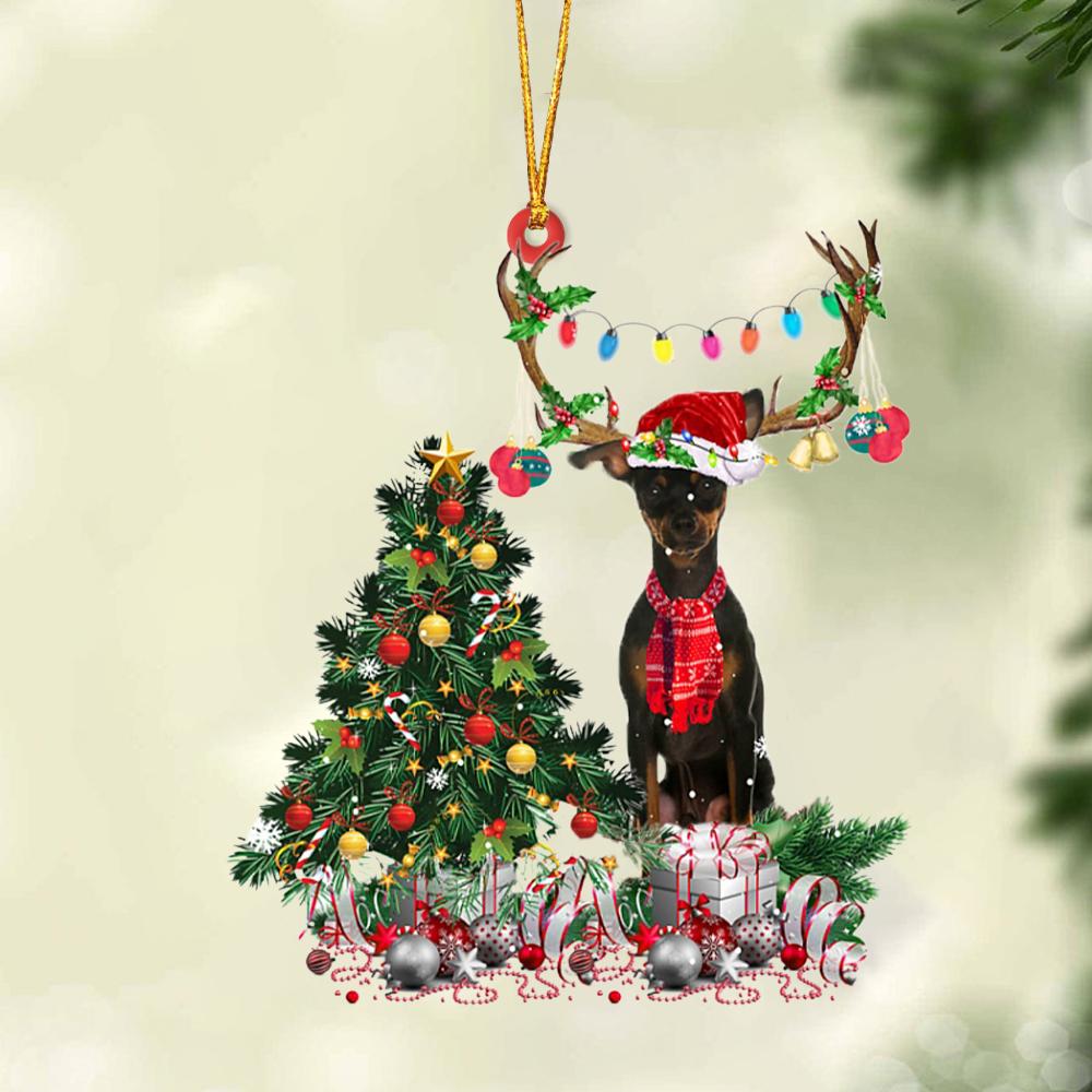 Ornament- Miniature Pinscher 2-Christmas Tree Gift Hanging Ornament, Happy Christmas Ornament, Car Ornament - Best gifts your whole family