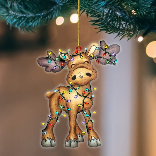 Ornament- Moose Christmas Light Hanging Ornament Dog Ornament, Car Ornament, Christmas Ornament - Best gifts your whole family