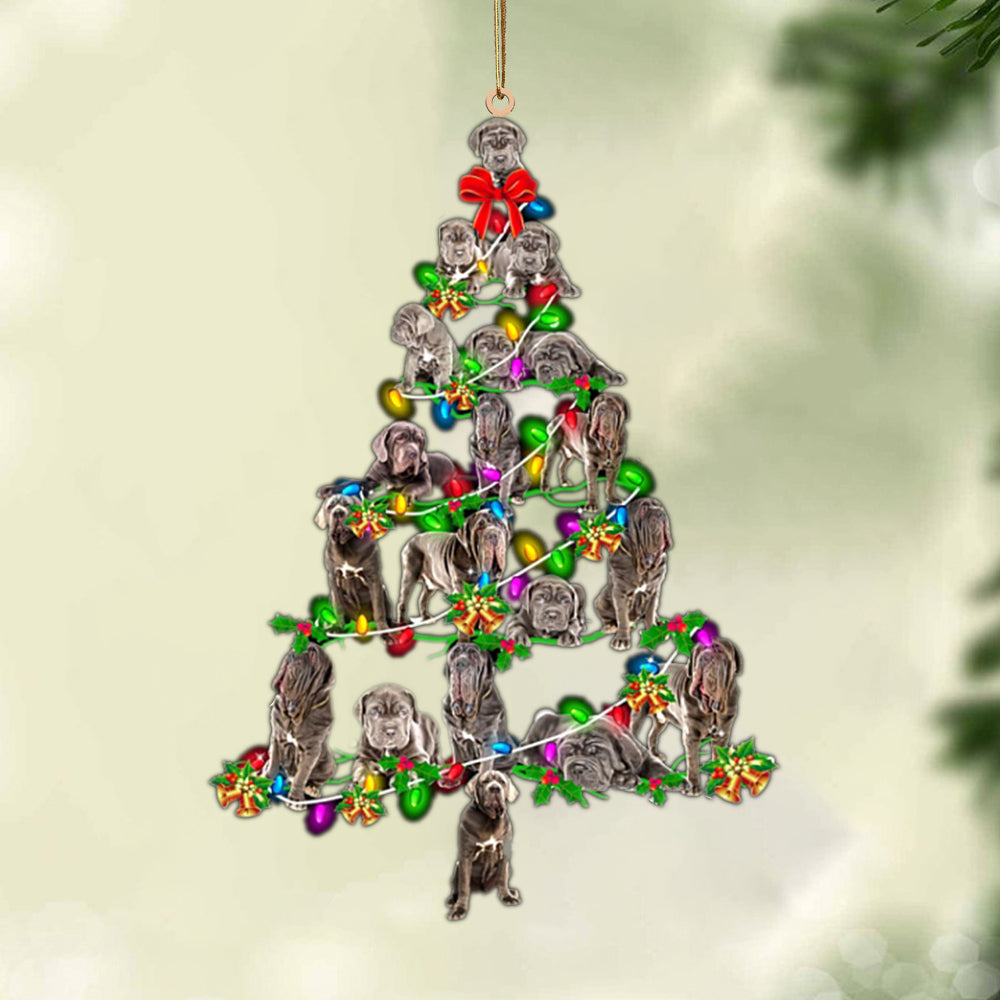 Ornament- Neapolitan Mastiff-Christmas Tree Lights-Two Sided Ornament, Happy Christmas Ornament, Car Ornament - Best gifts your whole family